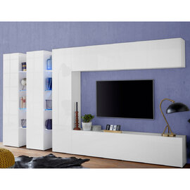 Mcrae High Glossy Entertainment Unit With 5 Doors In White