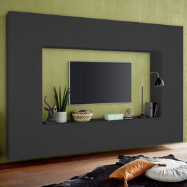 Mcrae Wooden Square Entertainment Unit With 4 Doors In Anthracite