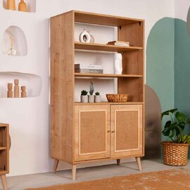 Meadow Wooden Display Cabinet with 2 Doors in Oak