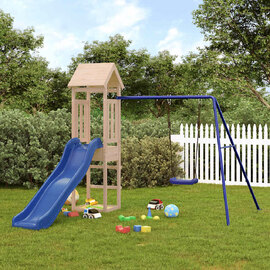 Medford Wooden Kids Playset With Swing In Light Oak