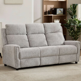 Medinah Fabric 3 Seater Sofa - Ash