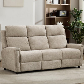 Medinah Fabric 3 Seater Sofa - Beige