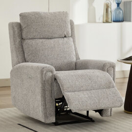 Medinah Fabric Electric 1 Seater Sofa - Ash