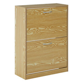 Megrez Wooden Shoe Cabinet With 2 Flip Doors In Brown