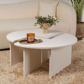 Melira Wooden Nest Of 2 Coffee Table in White