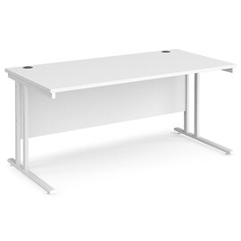 Melor 1600mm Cantilever Legs Wooden Computer Desk In White