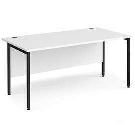 Melor 1600mm H-Frame Computer Desk In White And Black