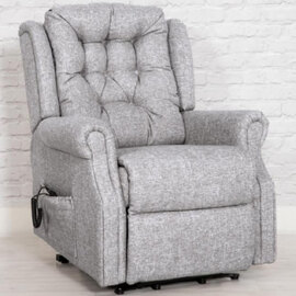 Melsa Fabric Electric Recliner Chair In Zinc