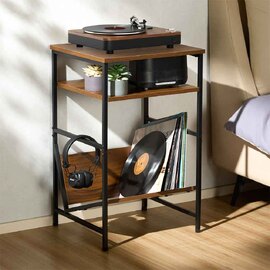 Melvarn Wooden HiFi Stand in Black and Oak