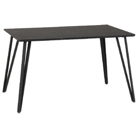 Mequon Wooden Rectangular Dining Table In Black Marble Effect