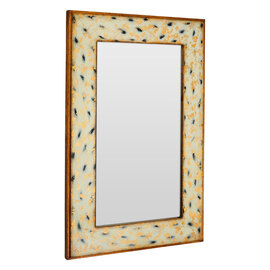 Meral Scratched Antique Effect Wall Mirror In Gold Wooden Frame