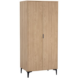 Merano Wooden Wardrobe with 2 Doors in Oak and Black