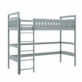 Merritt Wooden Bunk Bed With Foam Mattress And Ladders In Grey