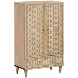 Merton Wooden Highboard With 2 Doors 1 Drawer In Brown