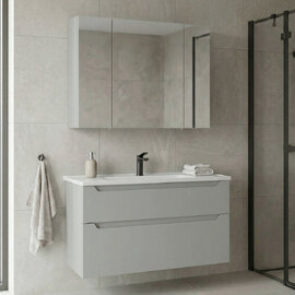 Messina 1000mm Wooden Wall Mounted Bathroom Furniture Set in Matte Cashmere