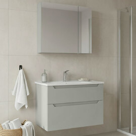Messina 850mm Wooden Wall Mounted Bathroom Furniture Set in Matte Cashmere