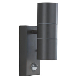 Metro Stainless Steel Outdoor Wall Light In Silk Black