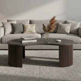 Mezira Wooden Nesting Coffee Table in Black and Walnut