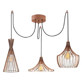Mezop 3 Light Metal Chandelier Ceiling Pendant Light in Copper