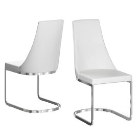 Miami White Faux Leather Dining Chairs In Pair