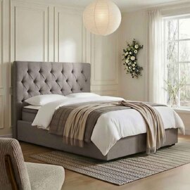 Middleton Fabric Ottoman Storage Double Bed In Grey