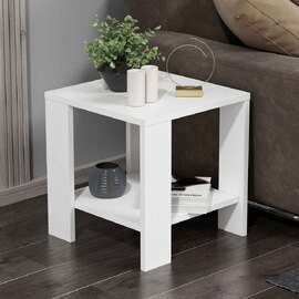 Midi Wooden Side Table in White