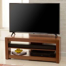 Midvale 1000mm Wooden TV Stand With 2 Shelves In Walnut