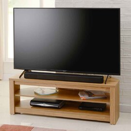 Midvale 1200mm Wooden TV Stand With 2 Shelves In Oak