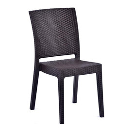 Piraeus Polypropylene Side Chair In Brown Rattan Effect