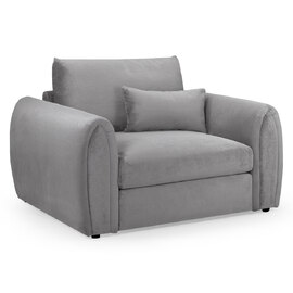Millburn Plush Velvet 1 Seater Sofa In Grey