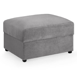 Millburn Plush Velvet Foot Stool In Grey