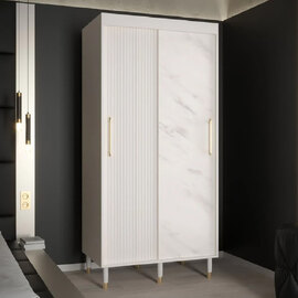 Millwall 100cm Wooden Wardrobe With 2 Sliding Doors In White