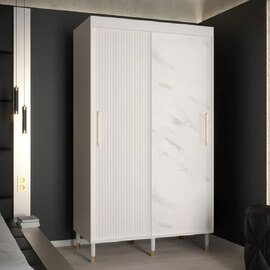 Millwall 120cm Wooden Wardrobe With 2 Sliding Doors In White