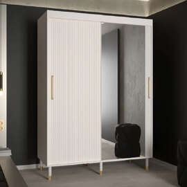 Millwall 150cm Mirrored Wardrobe With 2 Sliding Doors In White