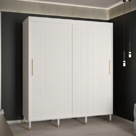 Millwall 180cm Wooden Wardrobe With 2 Sliding Doors In White