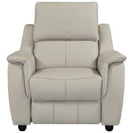Milun Leather Electric Recliner 1 Seater Sofa In Cloud