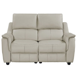 Milun Leather Electric Recliner 2 Seater Sofa In Cloud