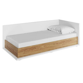 Minot Kids Storage Single Bed Right In Natural Hickory Oak