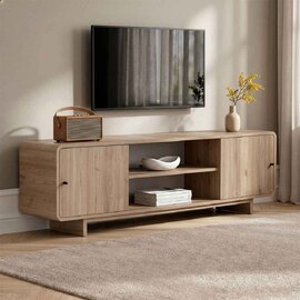 Mirel Wooden TV Stand with 2 Doors in Sepet Oak