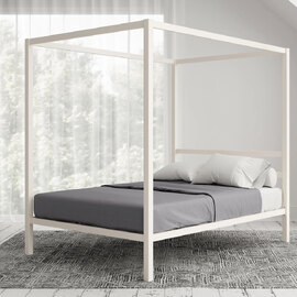 Modena Metal Double Bed In White