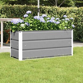 Modenza 100 x 45cm Garden Steel Planter In Light Grey