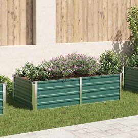 Modenza 160 x 80 x 45cm Garden Galvanised Steel Planter in Green