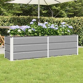 Modenza 160 x 45cm Garden Steel Planter In Light Grey