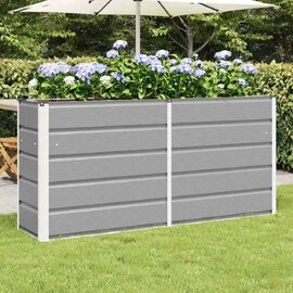 Modenza 160 x 75cm Garden Steel Planter In Light Grey