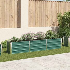 Modenza 240 x 40 x 45cm Garden Galvanised Steel Planter in Green