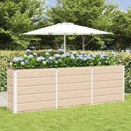 Modenza 240 x 75cm Garden Steel Planter In Ivory