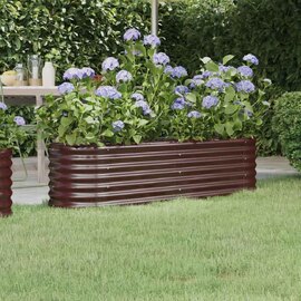 Modenza Oval 152 x 40 x 36cm Garden Galvanised Steel Planter in Brown