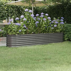 Modenza Oval 224 x 40 x 36cm Garden Galvanised Steel Planter in Grey