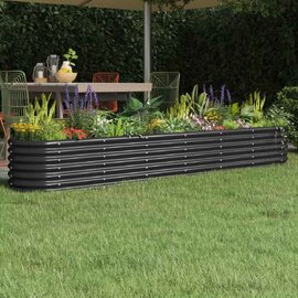 Modenza Oval 260 x 40 x 36cm Garden Galvanised Steel Planter in Anthracite