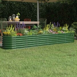Modenza Oval 260 x 40 x 36cm Garden Galvanised Steel Planter in Green